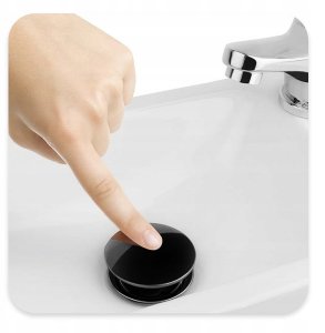 Watersolution KOREK AUTOMAT. CLIK-CLAK CZARNY MALY Z PRZELEWEM 8