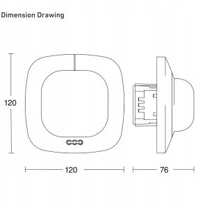 Czujnik obecności i zmierzchu Steinel IR Quattro 8m COM2 podtynkowy IP20 kwadrat biały 4