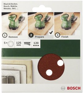 Bosch DIY papier ścierny Ø 150 mm, G120, 6 otworów 2