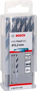 WIERT. HSS POINTTEQ  6.2MM 10PC 2