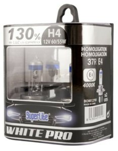 Żarówka Samochodowa Superlite White Pro H4 12V 55/60W 4000K 37R/E4 1