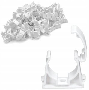 Uchwyt do rury AKS Zielonka U 28 111571 otwarty biały 2