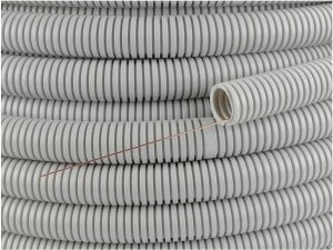 Rura elektroinstalacyjna karbowana AKS Zielonka 444034 RKGL20 FI20/14,1 PVC 320N z pilotem 50m szara 2