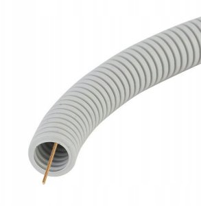 Rura elektroinstalacyjna karbowana AKS Zielonka 444034 RKGL20 FI20/14,1 PVC 320N z pilotem 50m szara 4