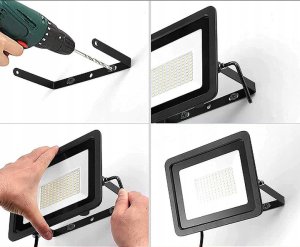 Naświetlacz ECOLIGHT2 Projektor LED Eco Light EC79887 slim 50W 4500lm 4000K IP65 czujnik ruchu czarny 6