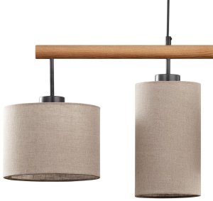 Tk Lighting Deva 6108 lampa wisząca zwis 4x15W E27 beżowa/drewniana 2