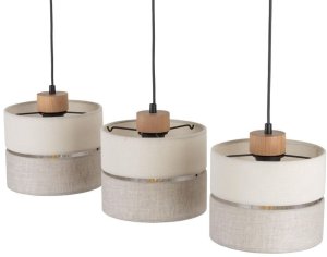 Lampa wisząca TKKRYWULT Tk Lighting Eco* 5771 lampa wisząca zwis 3x15W E27 czarna/drewniana 6