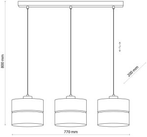 Lampa wisząca TKKRYWULT Tk Lighting Eco* 5771 lampa wisząca zwis 3x15W E27 czarna/drewniana 8