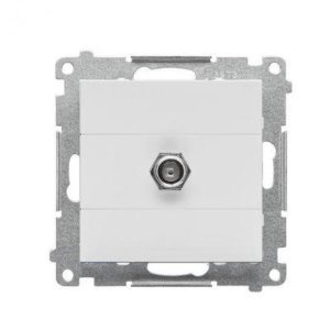 Gniazdo antenowe typu F Kontakt-Simon 55 TASF1.01/114 pojedyncze moduł. Do instalacji indywidualnych jasnoszary mat 1