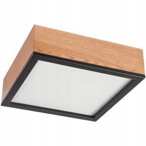 Lamkur Oak Square 48819 plafon lampa sufitowa 2x15W E27 dąb/czarny 1