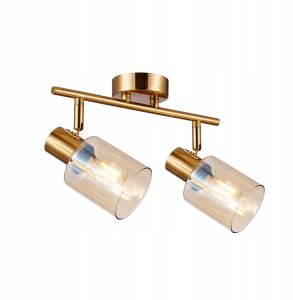 Italux Santia SPL-65342-2-BRO-AMB plafon lampa sufitowa 2x40W E14 mosiądz/bursztynowy 1