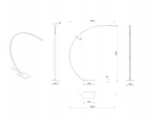 Lucide Curve 44700/11/30 lampa stojąca podłogowa 1x15W LED 2550-2850K 540 lm czarna 6