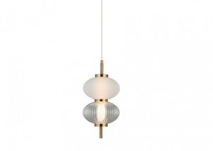 Italux Testa PND-84938-2V-BK lampa wisząca zwis 1x8W LED 3000K 500 lm biała/transparentna 1