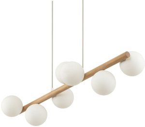 TK Lighting Estera 5905 lampa wisząca zwis 7x6W G9 drewniana/biała 2