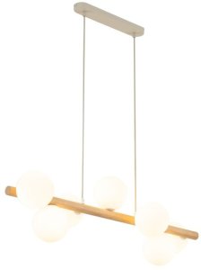 TK Lighting Estera 5905 lampa wisząca zwis 7x6W G9 drewniana/biała 5