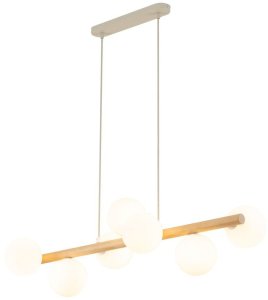 TK Lighting Estera 5905 lampa wisząca zwis 7x6W G9 drewniana/biała 6