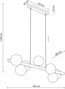 TK Lighting Estera 5905 lampa wisząca zwis 7x6W G9 drewniana/biała 9