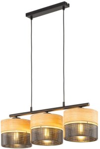TK Lighting Nicol 4801 lampa wisząca zwis 3x15W E27 czarna/dąb 4