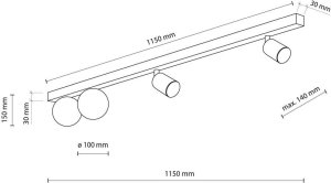 TK Lighting Vox 10002 plafon lampa sufitowa 2x10W GU10 2x6W G9 czarny/biały 4