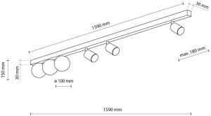 TK Lighting Vox 10003 plafon lampa sufitowa 3x10W GU10 3x6W G9 czarny/biały 5