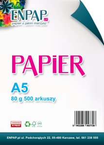 Papier ksero A5 80g 500ark KLASA C  wysyłka tylko paletowa 600 na p 1