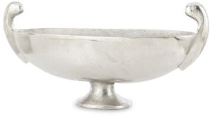 Misa Dekoracyjna na owoce z uchwytami srebrna Ozdoba do Salonu   30,5cm x 61cm x 15,5cm 1