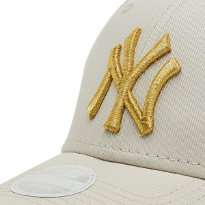 New Era New York Yankees Wmns Metallic Logo Cap 60222491 Beżowe OSFM 12