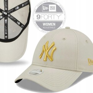 New Era New York Yankees Wmns Metallic Logo Cap 60222491 Beżowe OSFM 9