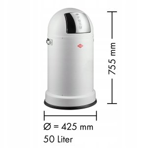 Wesco Kosz na śmieci chłodny szary 50l Pushboy 2