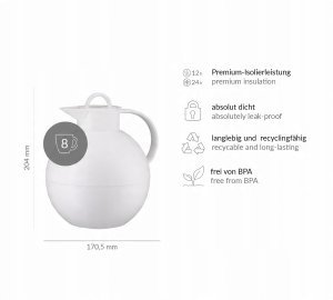 Termos kula KUGEL white mat 0,94l - Alfi 11