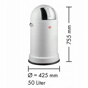 Wesco Kosz na śmieci srebrny 50l Pushboy 2