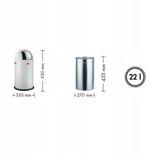 Wesco Kosz na śmieci miętowy 22l Pushboy Junior - 5