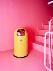 Wesco Kosz na śmieci żółty 22l Pushboy Junior - 2