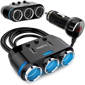 Rozdzielacz rozgałęźnik adapter samochodowy gniazda do zapalniczki 2x USB Ładowarka 12V 24V 3,1A Czarny 1