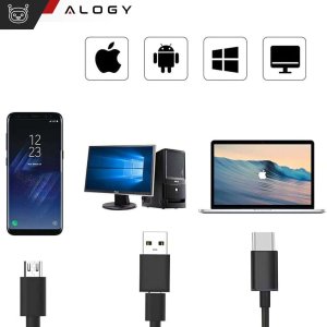 Kamera inspekcyjna endoskopowa micro USB + USB-C + USB Full HD 5m 8mm Endoskop Alogy Hard Wire 13