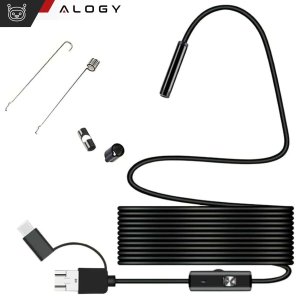 Kamera inspekcyjna endoskopowa micro USB + USB-C + USB Full HD 5m 8mm Endoskop Alogy Hard Wire 14