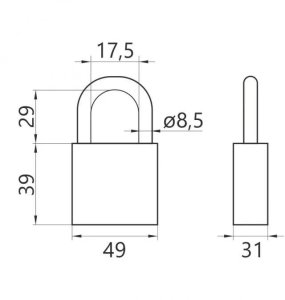 Stalowa kłódka modułowa Gerda AQUA Modus KSM S45A Uniwersalny 2