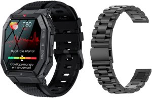 Nowy Smartwatch GlacierX Trail Black + Bransoleta stalowa GX-TC55 BS 1