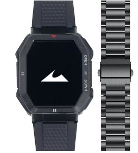 Nowy Smartwatch GlacierX Trail Black + Bransoleta stalowa GX-TC55 BS 4