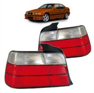 Sierra Zestaw Lamp Tylnych Red Clear  BMW 3 (E36) Sedan 1990-1998 2