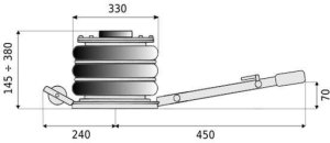 Podnośnik Pneumatyczny Poduszkowy - Bałwanek 4,5T GSP4,5K STIX / Grafit - z Krótką Rączką 3