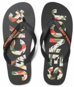 Klapki dla mężczyzn Jack & Jones FWLOGO PALM PRINT 12230642 Czarny - 46-47 1