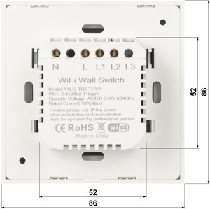 PODWÓJNY INTELIGENTNY DOTYKOWY PRZEŁĄCZNIK ŚWIATŁA ATLO-TB2-TUYA Wi-Fi, Tuya Smart 2