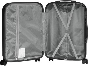 Zestaw Walizek Podróznych 3szt Barut ABSMocne na 4 Kółkach komplet XL+L+M Czarne 16