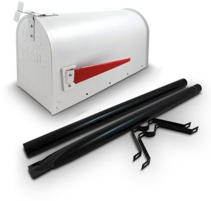 Skrzynka na listy amerykańska USA MAIL ze słupkiem (biały) 11