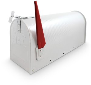 Skrzynka na listy amerykańska USA MAIL ze słupkiem (biały) 12