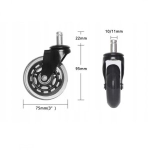 Kółka do Fotela Kauczukowe Gumowe 5 SZTUK KOL01 4