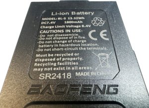 Akumulator Baofeng BL-5 1800mAh UV-5R, UV-5RE, UV-5RA, P51UV 2