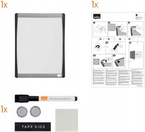 Nobo Magnetyczna tabliczka suchościeralna z zaokrągloną dwukolorową ramą 215x280 mm 3