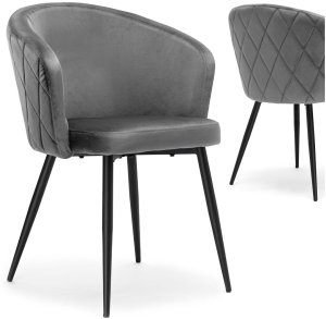 Krzesło HAMPTON VELVET grafitowe 1